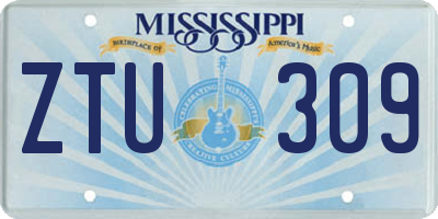 MS license plate ZTU309