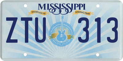 MS license plate ZTU313