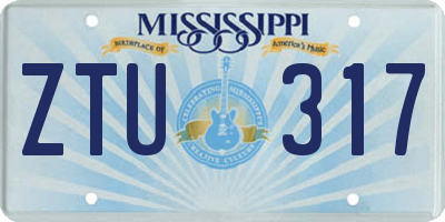 MS license plate ZTU317