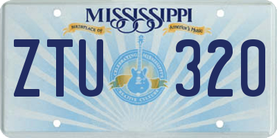 MS license plate ZTU320