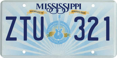 MS license plate ZTU321
