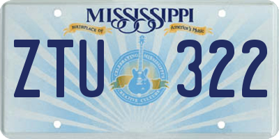 MS license plate ZTU322