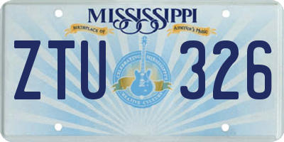 MS license plate ZTU326