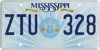 MS license plate ZTU328