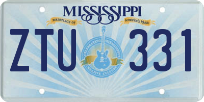 MS license plate ZTU331
