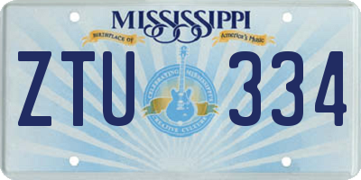 MS license plate ZTU334