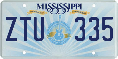 MS license plate ZTU335