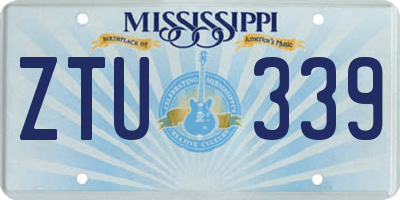 MS license plate ZTU339