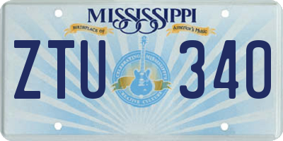 MS license plate ZTU340
