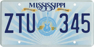 MS license plate ZTU345