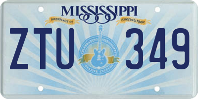 MS license plate ZTU349