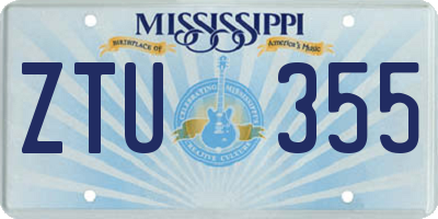 MS license plate ZTU355