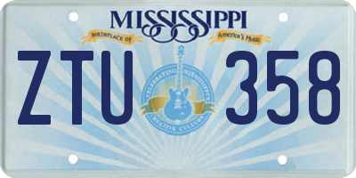 MS license plate ZTU358