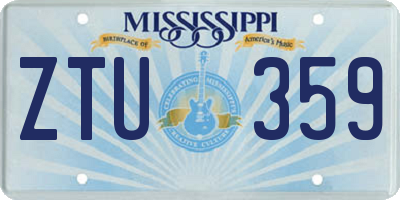 MS license plate ZTU359