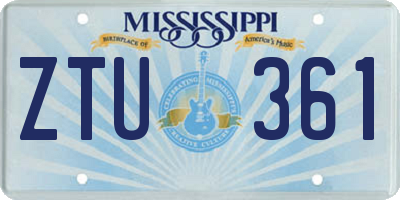 MS license plate ZTU361