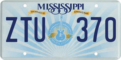 MS license plate ZTU370