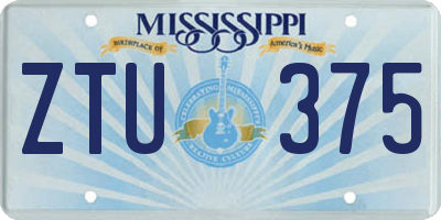 MS license plate ZTU375