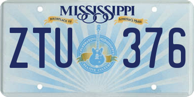 MS license plate ZTU376