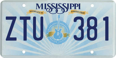 MS license plate ZTU381