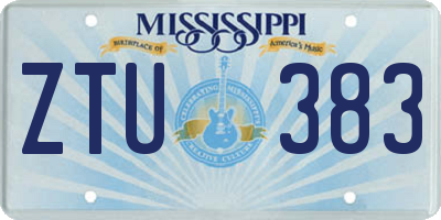 MS license plate ZTU383