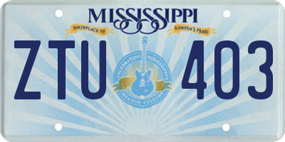 MS license plate ZTU403