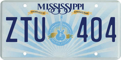 MS license plate ZTU404