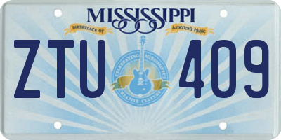 MS license plate ZTU409