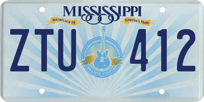 MS license plate ZTU412