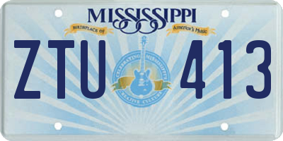 MS license plate ZTU413