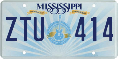 MS license plate ZTU414