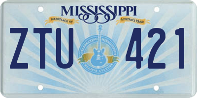 MS license plate ZTU421