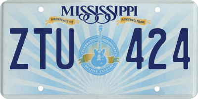 MS license plate ZTU424