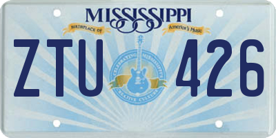 MS license plate ZTU426