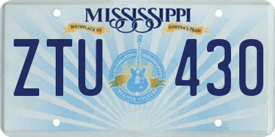 MS license plate ZTU430