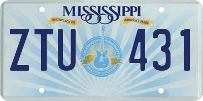 MS license plate ZTU431