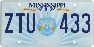 MS license plate ZTU433