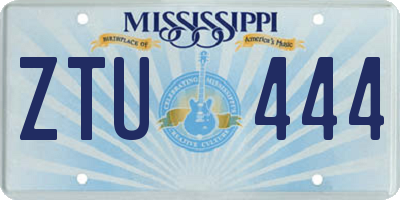 MS license plate ZTU444