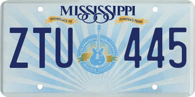 MS license plate ZTU445