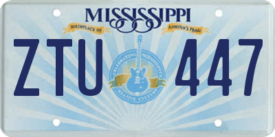 MS license plate ZTU447