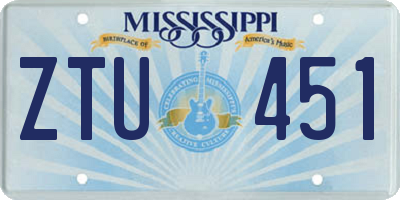 MS license plate ZTU451