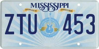 MS license plate ZTU453