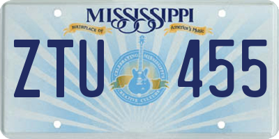 MS license plate ZTU455