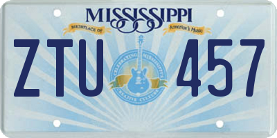 MS license plate ZTU457