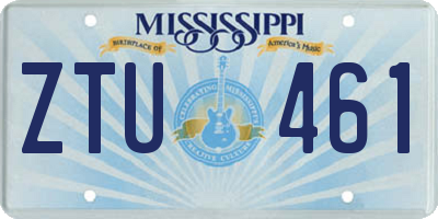 MS license plate ZTU461