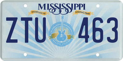 MS license plate ZTU463