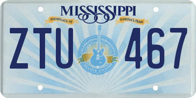 MS license plate ZTU467