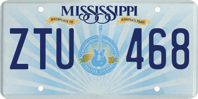MS license plate ZTU468