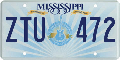 MS license plate ZTU472