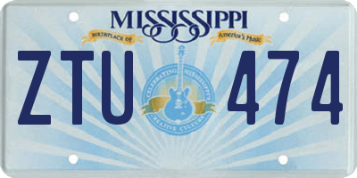 MS license plate ZTU474