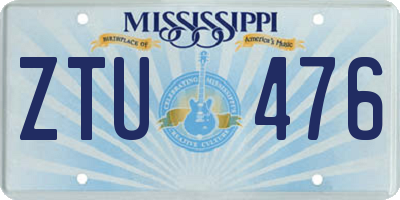 MS license plate ZTU476